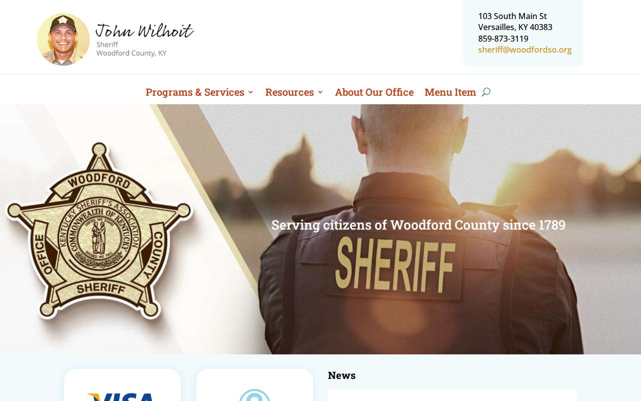 Woodford County Sheriff's Office wanted and warrant information page